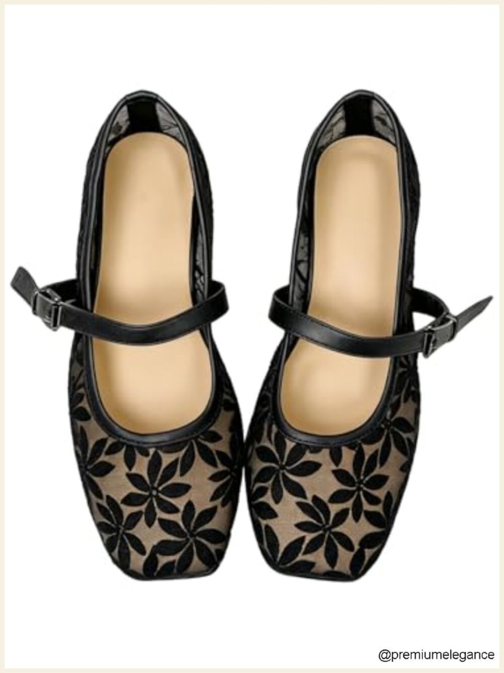 Leopard Mesh Square Toe Maryjane Ballet Flats Women Casual Work Shoes